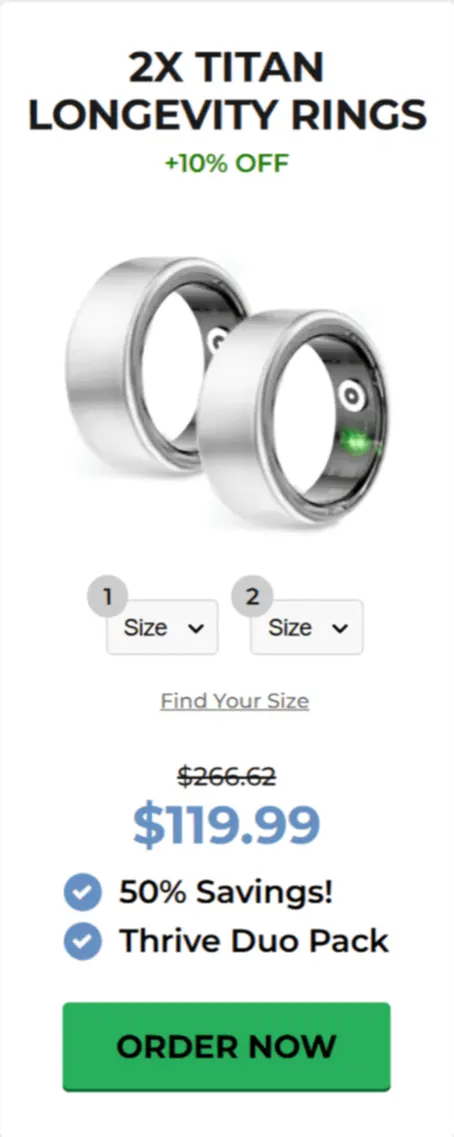 Titan Longevity Ring offer price 